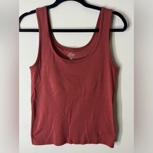 RE-IMAGINED by J CREW tank top size L brick red sleeveless cotton scoop
